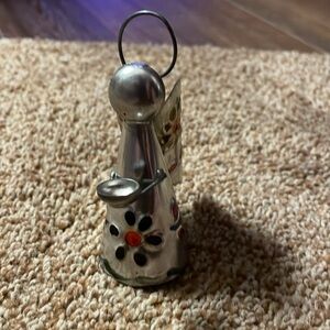 Standing Metal Christmas Angel ornament made in Mexico